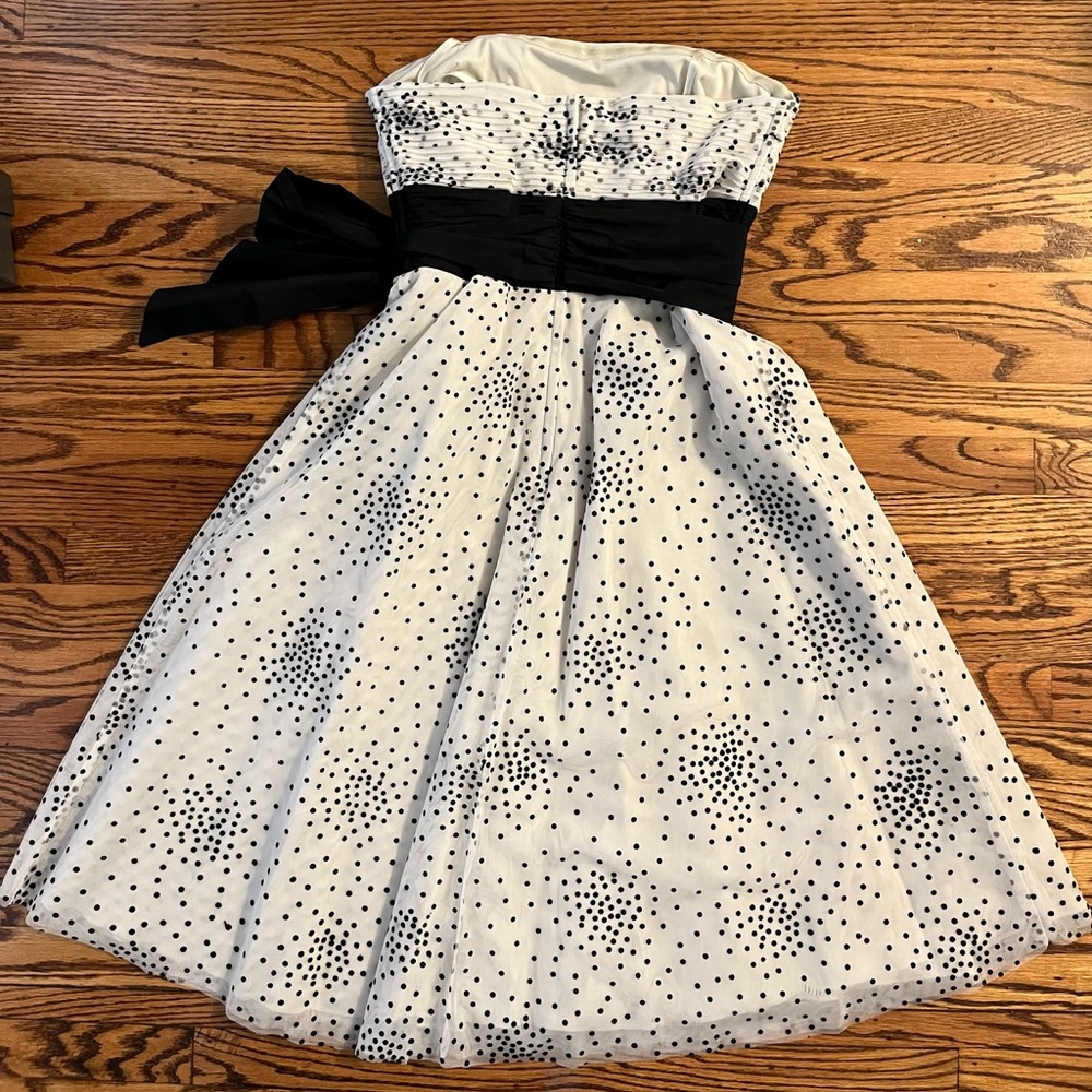 BCBG MaxAzria Black White polka dot cocktail dress - Size 10 - Picture 5 of 12